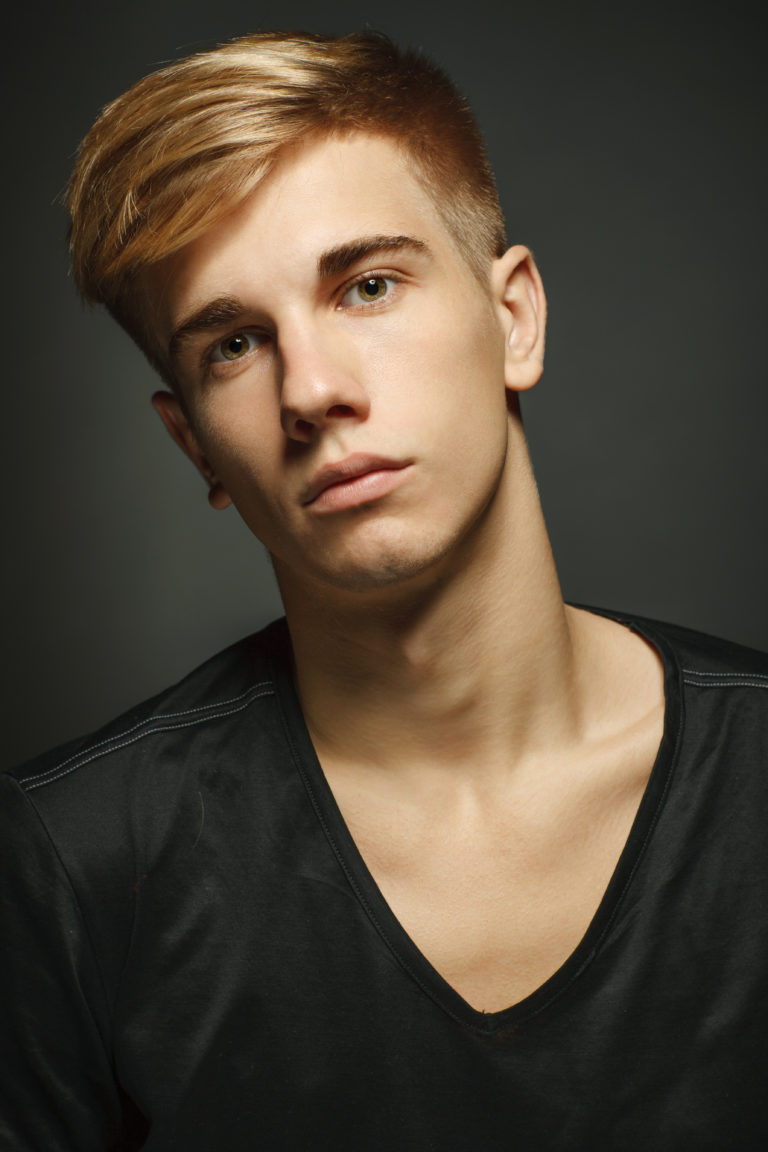 Closeup of young trendy man